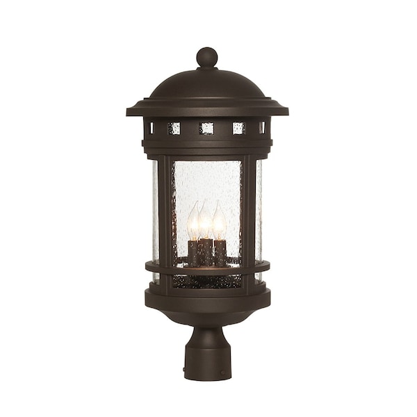 Designers Fountain Sedona 3-Light Oil Rubbed Bronze Cast Aluminum Line Voltage Outdoor Weather Resistant Post Light 2396-ORB - main